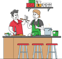 پیش‌نمایش فایل young-couple-cooking-together-on-kitchen-4662249 از پک غذا و نوشیدنی