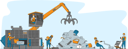 پیش‌نمایش فایل characters-bring-and-recycling-old-metal-things-and-technique-on-junkyard-scrap-metal-recycle-industry-trash-reuse-4664469 از پک صنعت و تولید