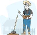 پیش‌نمایش فایل farmer-digging-hole-into-ground-and-planting-potato-seedlings-4664440 از پک صنعت و تولید