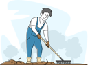 پیش‌نمایش فایل farmer-weeding-land-to-grow-crops-using-pitchfork-4664442 از پک صنعت و تولید