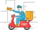 پیش‌نمایش فایل postman-delivering-parcel-through-scooter-4664455 از پک صنعت و تولید