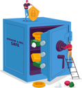 پیش‌نمایش فایل people-using-bank-safe-vault-4704237 از پک کسب و کار و امور مالی