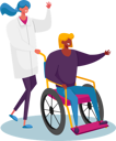 پیش‌نمایش فایل disabled-female-riding-wheelchair-with-nurse-or-doctor-therapist-assistance-4704834 از پک سلامت و پزشکی