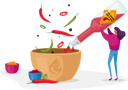 پیش‌نمایش فایل making-hot-sauce-using-spicy-ketchup-4704383 از پک غذا و نوشیدنی