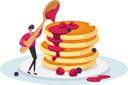پیش‌نمایش فایل man-adding-syrup-to-pancake-4704401 از پک غذا و نوشیدنی