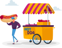 پیش‌نمایش فایل man-buying-hotdog-from-street-stall-4704427 از پک غذا و نوشیدنی