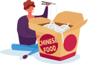 پیش‌نمایش فایل man-eating-noodles-from-chinese-food-store-4704429 از پک غذا و نوشیدنی