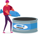 پیش‌نمایش فایل man-packing-sardine-fish-into-tin-can-4704366 از پک غذا و نوشیدنی
