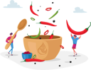 پیش‌نمایش فایل people-cooking-hot-and-spicy-dish-4704380 از پک غذا و نوشیدنی