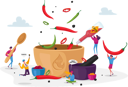 پیش‌نمایش فایل restaurant-making-hot-spicy-sauce-4704379 از پک غذا و نوشیدنی