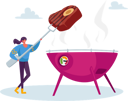 پیش‌نمایش فایل woman-cooking-steak-on-barbeque-4704430 از پک غذا و نوشیدنی