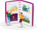 پیش‌نمایش فایل summer-time-vacation-memory-after-trip-tiny-women-look-traveling-pictures-in-huge-photo-album-tropical-beach-resort-4704856 از پک سرگرمی‌ها