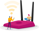 پیش‌نمایش فایل people-using-wireless-router-4705170 از پک تچنولوگیس