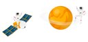 پیش‌نمایش فایل astronaut-in-space-suits-flying-in-outer-space-with-satellite-4704966 از پک علم