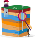 پیش‌نمایش فایل male-with-magnifying-glass-presenting-earth-layers-4704986 از پک علم