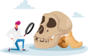 پیش‌نمایش فایل scientist-watching-through-magnifying-glass-on-human-skull-4704965 از پک علم
