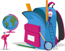 پیش‌نمایش فایل male-and-female-put-school-stationery-and-learning-equipment-to-rucksack-4704315 از پک آموزش و پرورش