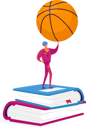پیش‌نمایش فایل male-in-sportive-costume-and-whistle-on-neck-holding-basketball-ball-stand-on-pile-of-books-4704318 از پک آموزش و پرورش