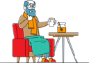 پیش‌نمایش فایل diseased-sad-man-sitting-in-armchair-drinking-hot-beverage-4705496 از پک مراقبت بهداشتی و پزشکی