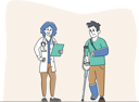 پیش‌نمایش فایل injured-man-with-broken-leg-and-hand-communicate-with-doctor-4705507 از پک مراقبت بهداشتی و پزشکی
