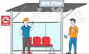 پیش‌نمایش فایل man-suffer-of-smoke-near-prohibited-sign-and-man-smoker-with-cigarette-on-bus-stop-4705527 از پک مراقبت بهداشتی و پزشکی