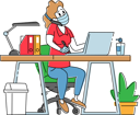 پیش‌نمایش فایل office-worker-in-medical-mask-working-on-laptop-sitting-workplace-talking-by-mobile-4705510 از پک مراقبت بهداشتی و پزشکی