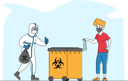 پیش‌نمایش فایل people-throw-covid19-waste-to-litter-bin-with-bio-hazard-4705483 از پک مراقبت بهداشتی و پزشکی