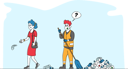 پیش‌نمایش فایل woman-throwing-used-medical-mask-directly-on-road-ignoring-janitor-4705484 از پک مراقبت بهداشتی و پزشکی