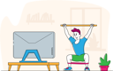 پیش‌نمایش فایل man-doing-morning-exercises-or-stretching-workout-at-home-4705688 از پک ورزش ۲