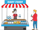 پیش‌نمایش فایل saleswoman-sell-dairy-food-assortment-in-kiosk-4705449 از پک غذا و نوشیدنی - نسخه 2