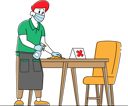 پیش‌نمایش فایل waiter-in-protective-face-mask-and-gloves-disinfecting-tables-at-cafe-or-restaurant-4705460 از پک غذا و نوشیدنی - نسخه 2