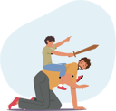 پیش‌نمایش فایل boy-with-wooden-sword-sitting-on-back-fathers-back-4981114 از پک کودکان