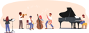 پیش‌نمایش فایل children-training-on-lesson-in-music-school-or-performing-on-philharmonic-stage-4981042 از پک کودکان