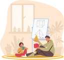 پیش‌نمایش فایل father-and-little-kid-learn-geometric-shapes-at-home-4981040 از پک کودکان