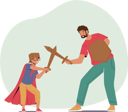 پیش‌نمایش فایل father-and-son-fighting-on-wooden-swords-4981117 از پک کودکان
