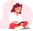 پیش‌نمایش فایل girl-using-gadget-4981073 از پک کودکان