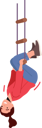 پیش‌نمایش فایل little-girl-hanging-upside-down-on-rope-ladder-4981091 از پک کودکان