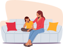پیش‌نمایش فایل mother-and-daughter-sit-on-sofa-in-living-room-4981082 از پک کودکان