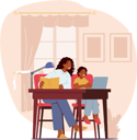 پیش‌نمایش فایل mother-and-son-learning-classes-and-watching-webinar-on-laptop-at-home-4981038 از پک کودکان