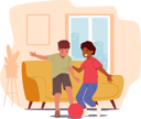 پیش‌نمایش فایل naughty-children-playing-football-at-home-4981152 از پک کودکان