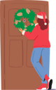 پیش‌نمایش فایل girl-hanging-wreath-on-front-door-during-christmas-4980992 از پک تعطیلات و مهمانی‌ها