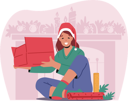 پیش‌نمایش فایل girl-preparing-present-for-family-4981000 از پک تعطیلات و مهمانی‌ها
