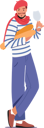 پیش‌نمایش فایل french-artist-wearing-striped-t-shirt-4981363 از پک افراد با سبک وینتیج