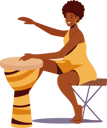 پیش‌نمایش فایل tribal-woman-playing-wooden-drum-4981385 از پک افراد با سبک وینتیج