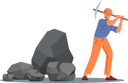 پیش‌نمایش فایل coal-miner-digging-soil-with-pickaxe-4981030 از پک حرفه