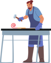 پیش‌نمایش فایل blacksmith-male-hitting-iron-piece-with-hammer-5158694 از پک کارگران حرفه‌ای