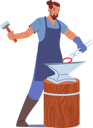پیش‌نمایش فایل blacksmith-male-making-horseshoe-with-instruments-on-anvil-5158692 از پک کارگران حرفه‌ای