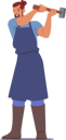 پیش‌نمایش فایل blacksmith-wear-apron-work-with-hammer-5158691 از پک کارگران حرفه‌ای