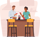 پیش‌نمایش فایل couple-holding-wineglasses-in-hands-stand-at-kitchen-desk-with-fruits-5273423 از پک غذا و نوشیدنی