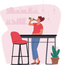 پیش‌نمایش فایل female-drinking-wine-from-bottle-at-home-5273425 از پک غذا و نوشیدنی